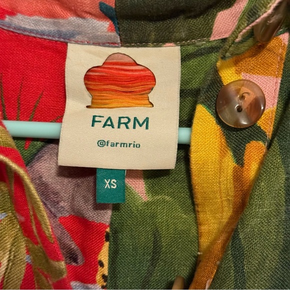 FARM Rio Multicolor Linen Printed Romper - Picture 5 of 6